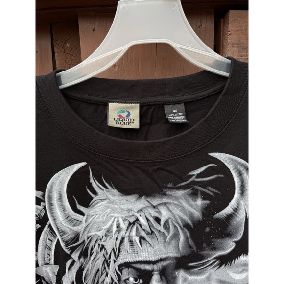 Native American Liquid Blue T-Shirt Sz 4x Vintage Indian Wolf - Picture 2 of 4